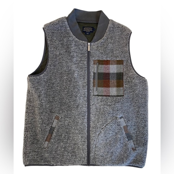 Pendleton Sherpa Fleece Umatilla Camp Vest EUC Size Large - Picture 1 of 9